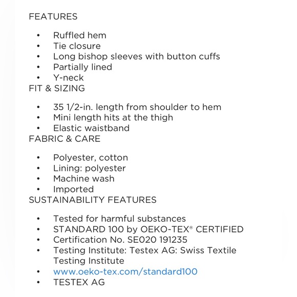 NWT LC Lauren Conrad Ruffle Neck Button Front Dress Size Large - Picture 7 of 7